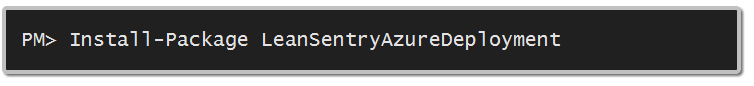 LeanSentry Azure deployment using Nuget