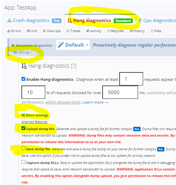 Debug production hangs in visual studio