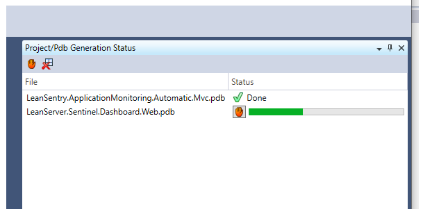 Check the PDB generation status in dotPeek