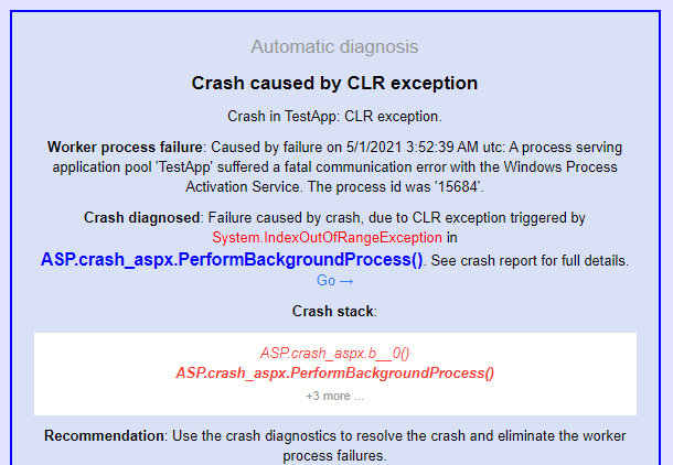 Severe 503 due to Crash incident, with diagnosis.