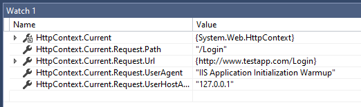 You can access the full request context for warmup requests. Warmup requests provide full request context.